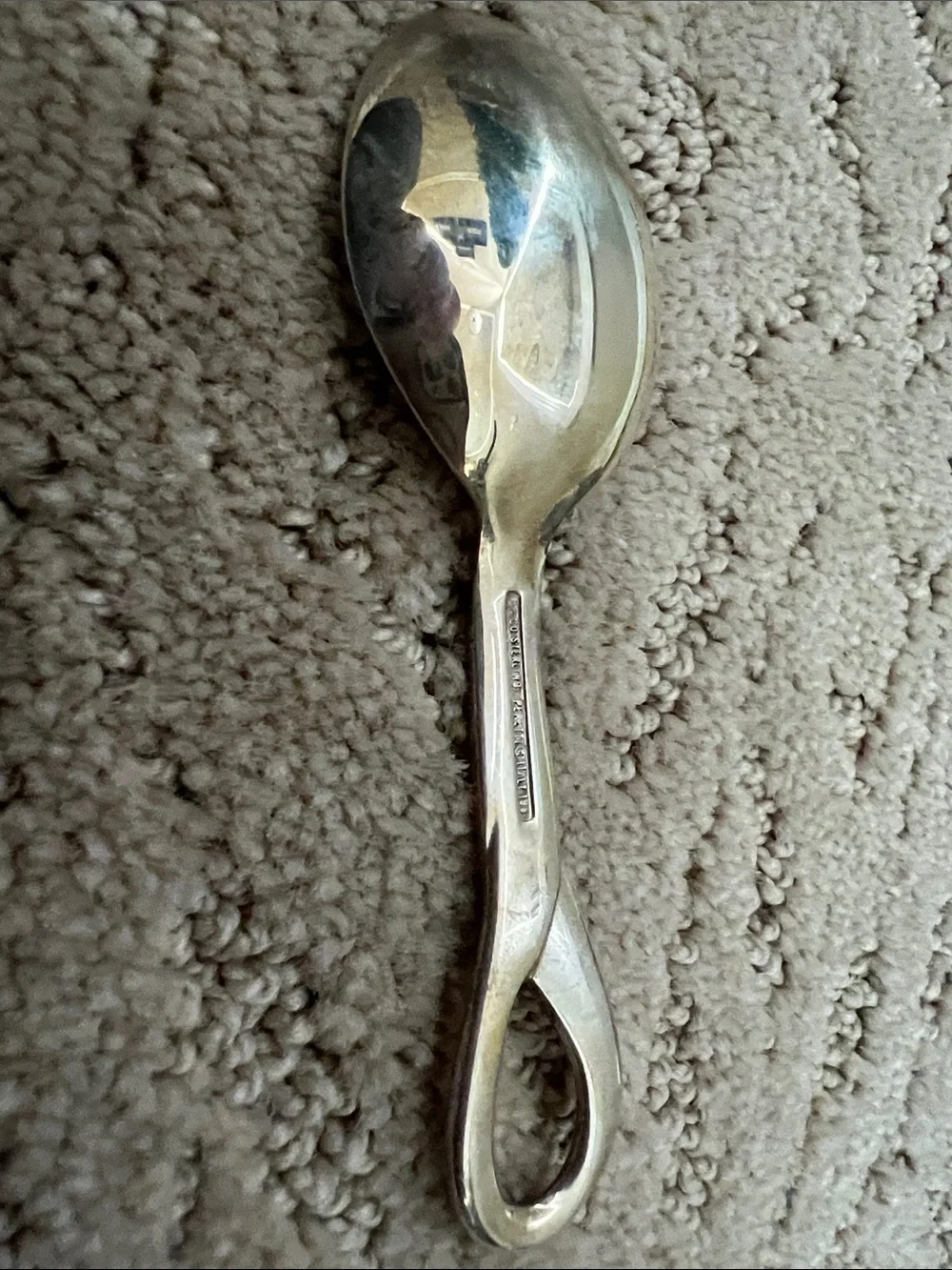 Tiffany & Co. Sterling Silver Paretti Infant Spoon with Loop Handle Collectible
